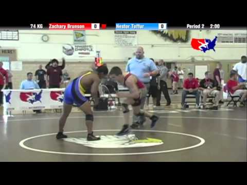 2012 Univ. WTT: 74 KG - Zachary Brunson (Illini WC) vs. Nestor Toffur (Brickhouse)