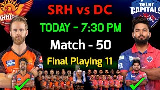 IPL 2022 | Sunrisers Hyderabad vs Delhi Capitals 11 | SRH vs DC Playing 11 2022