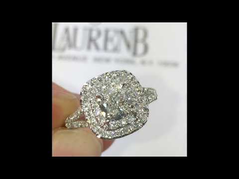 .90 carat Cushion Cut Diamond Engagement Ring in Double Halo