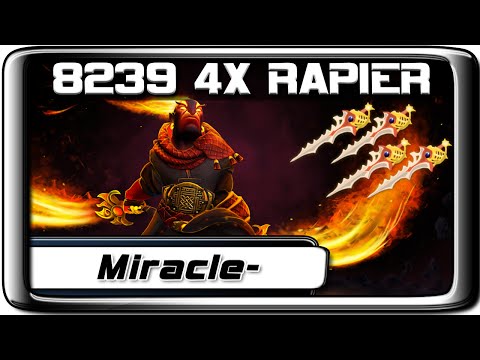Dota 2 Miracle- Ember Spirit LAST DEFENSE 4x Divine Rapier