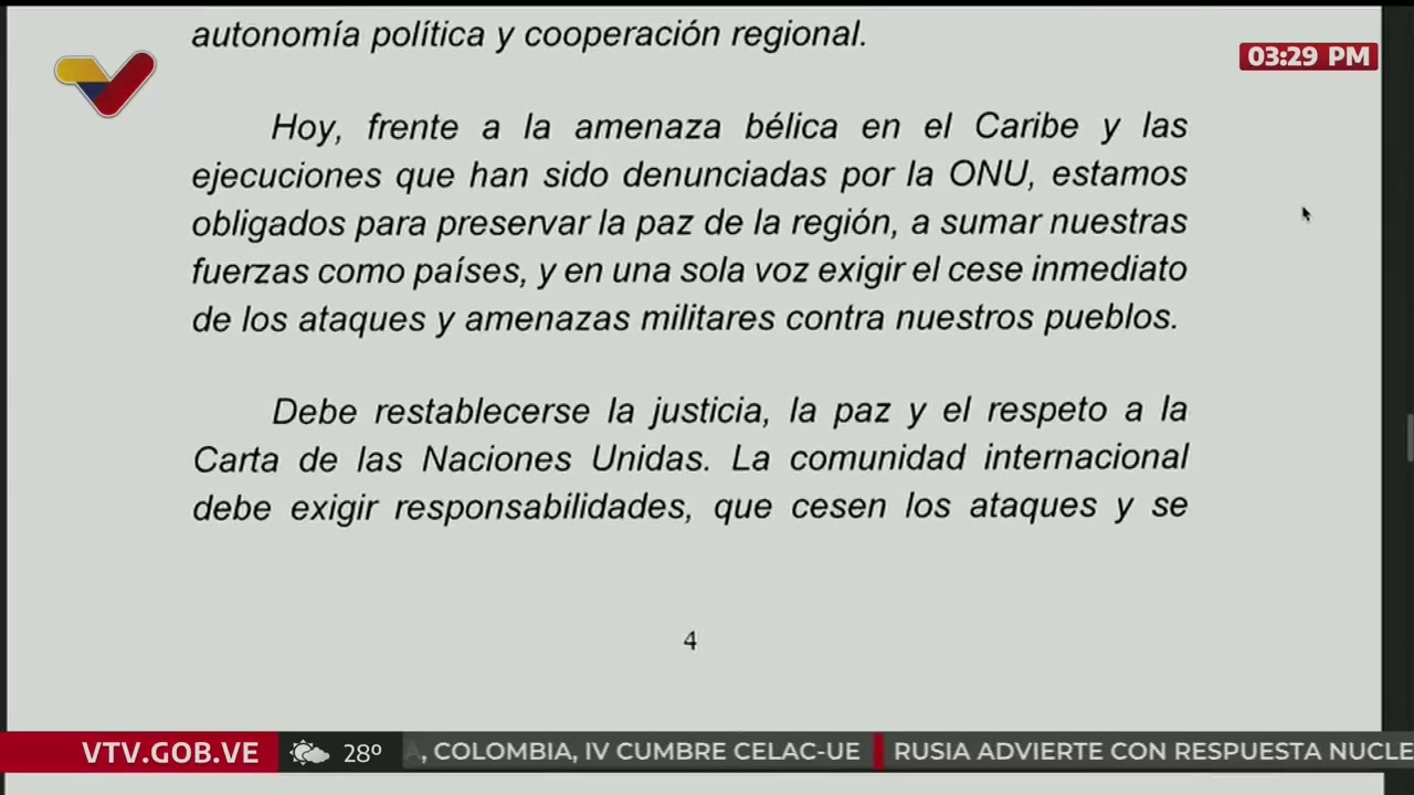 Maduro envía mensaje a Presidentes y Jefes de Estado en Cumbre Celac en Santa Marta