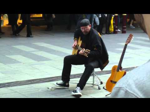 Awesome guitar player - Peter Pik - busking in Pitt Street Mall Sydney