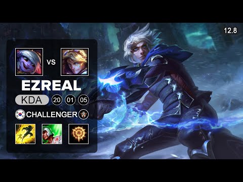Ezreal vs Tristana ADC - KR Challenger - Patch 12.8 Season 12