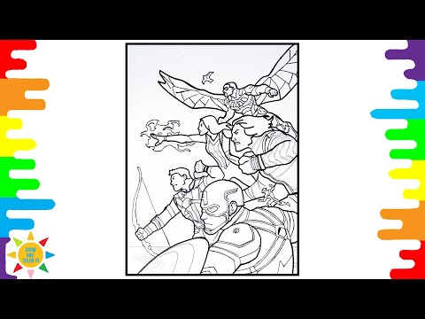 The Avengers Coloring Pages | Superhero Coloring |Marvel Coloring |Elektronomia & JJD - Free