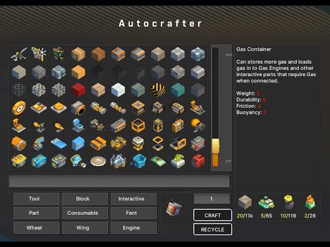 Scrap Mechanic Survival | Fant Mod 18.6 - CRAFTER SEARCHBAR - Custom Craftbot GUI / Autocrafter