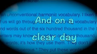 Clare Fischer - On a Clear Day You Can See Forever (m - B. Lane, l - Alan J. Lerner); arr - Fischer