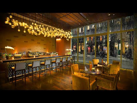 Coffee Shop Ambience with Relaxing Jazz Music and Rain Sounds, Rainy Night | Smooth Jazz Music