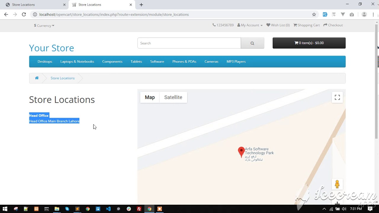 OpenCart Google Map Store Locations Extension
