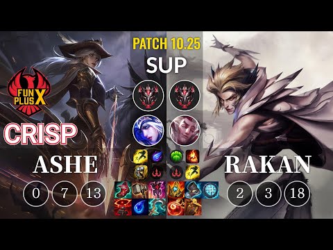 FPX Crisp Ashe vs Rakan Sup - KR Patch 10.25