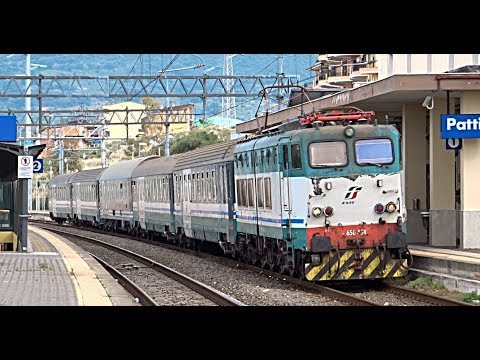 [HD - Treni] L'INCONFONDIBILE SOUND del Caimano E656.454 + Treno ICN 1965 in partenza da Patti!