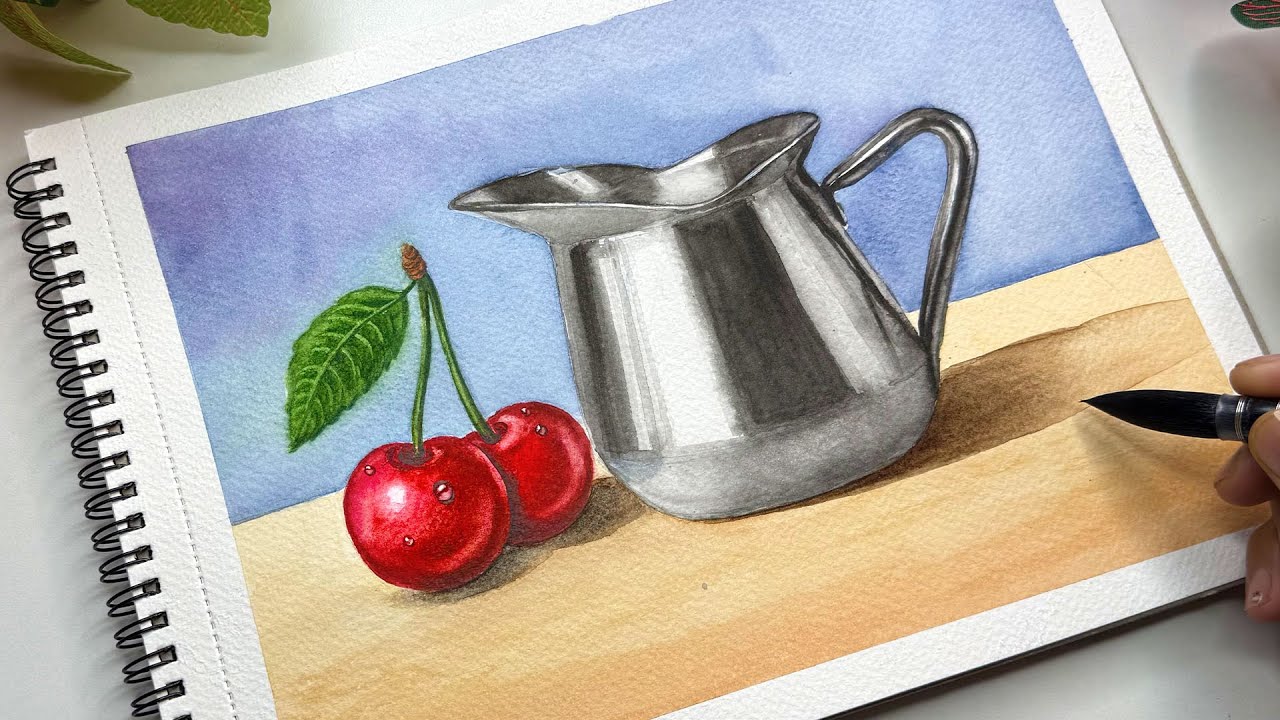 Fully Explained Watercolor Still Life Tutorial | Drawing To Painting Step by Step for Beginners