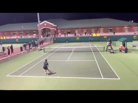 Tadeas Paroulek gets singles win against Arizona state. -1/27/2023