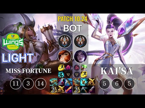 JAG Light Miss Fortune vs Kai'Sa Bot - KR Patch 10.24