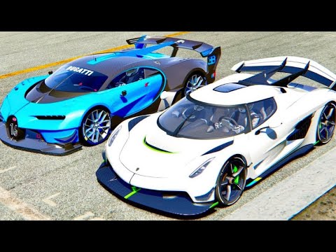 Koenigsegg Jesko vs Bugatti Vision GT  - Top Speed Battle