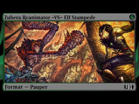MtG Pauper Gameplay - Zubera Reanimator VS Elf Stampede