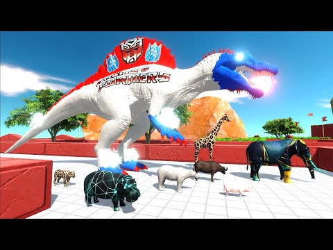 ESCAPE FROM OPTIMUS PRIME SPINOSAURUS - Animal Revolt Battle Simulator