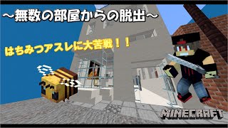 【Minecraft】　～無数の部屋からの脱出～　はちみつアスレに大苦戦！！