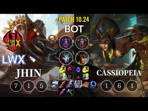 FPX Lwx Jhin vs Cassiopeia Bot - KR Patch 10.24