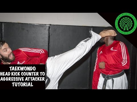 Taekwondo Head Kick Counter to Aggressive Attacker Tutorial