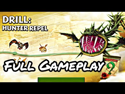 NEW GAUNTLET DRILL: HUNTER REPEL FULL GAMEPLAY - Dragons: Rise of Berk