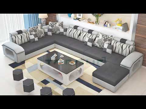 Torque Silvester U Shape 9 Seater Fabric Sofa Set with 4 Puffy  (3 + 2 + 2 + 1)