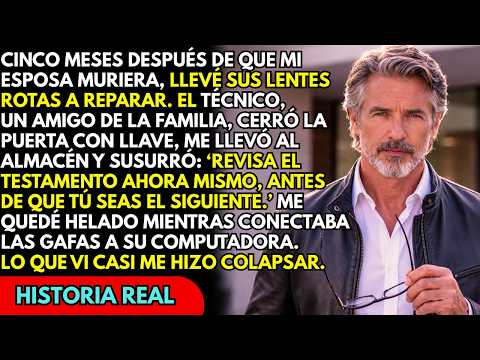 Llevé las lentes de mi difunta esposa a reparar… “Revisa el testamento. Tú eres el siguiente.”
