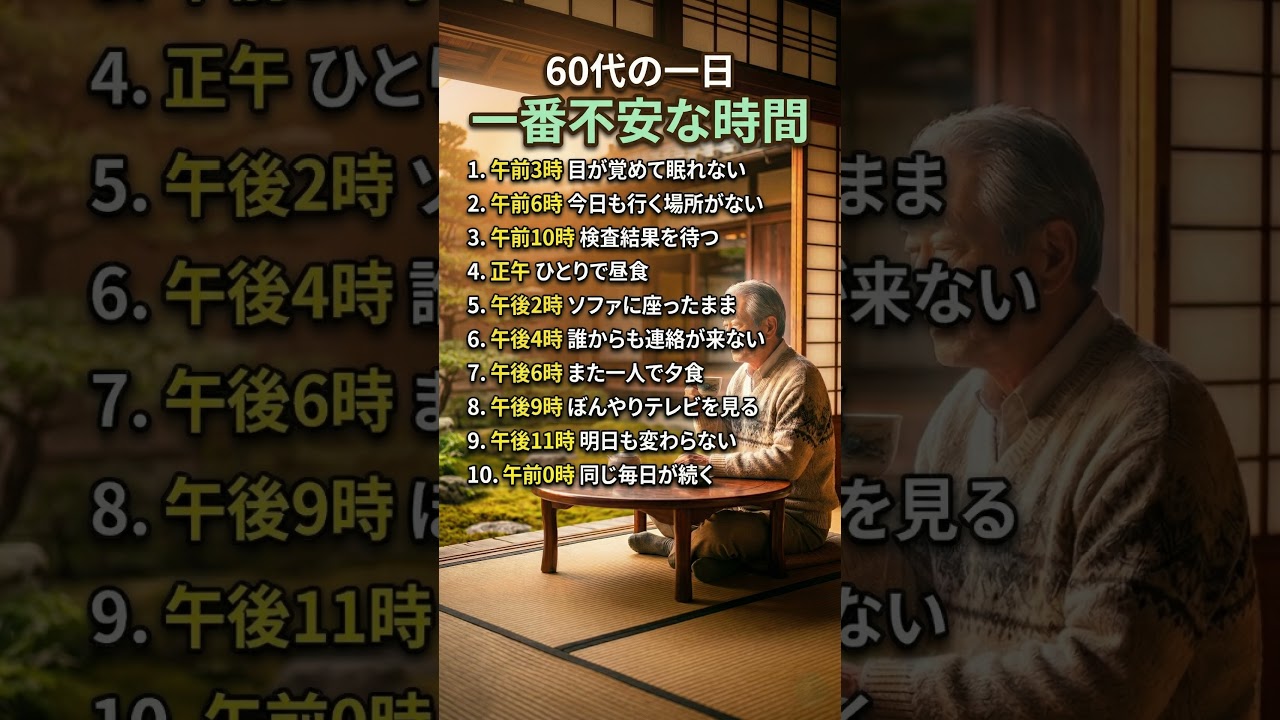 60代の一日、一番不安な時間