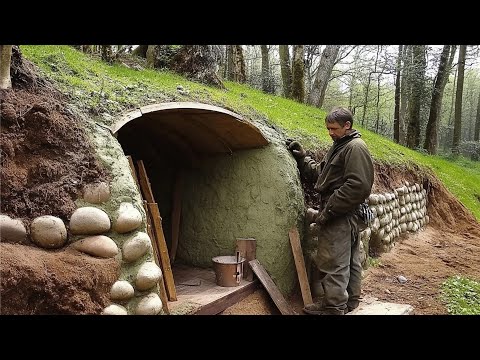 Building an Amazing UNDERGROUND Hut in the Wilderness | From Start to Finish