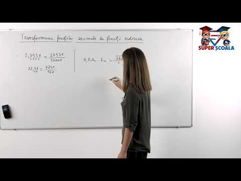 Clasa a V-a - Transformarea fracțiilor zecimale în fracții ordinare