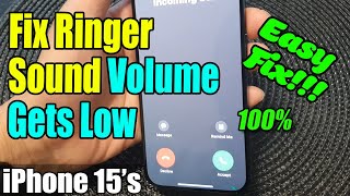 iPhone 15/15 Pro Max: Fix Ringer Sound Volume Gets Low on Incoming Calls - Easy Fix!!!