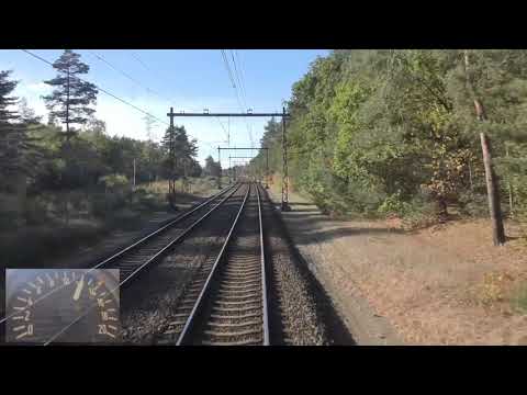 Riding with the train driver from Zwolle to Amersfoort. (with speedometer)