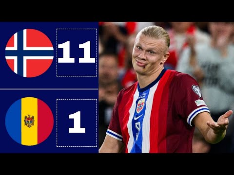 Norway vs Moldova (11-1) Highlights | Haaland hat-trick 2026