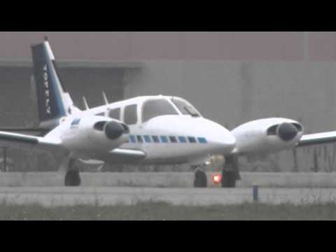 Piper PA-34-200T Seneca II Top Fly Taking off from LELL