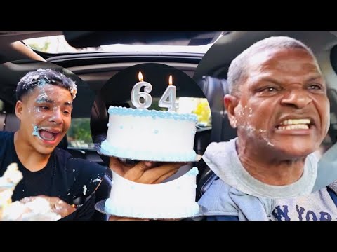 I THREW A CAKE AT MY GRANDPA FOR HIS 64TH BIRTHDAY (HILARIOUS)