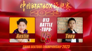 d-low did same gesture to keep the rythm lol(00:01:50 - 00:03:17) - Austin vs Tony | China Beatbox Championship 2023 | Under 13 | Top 8