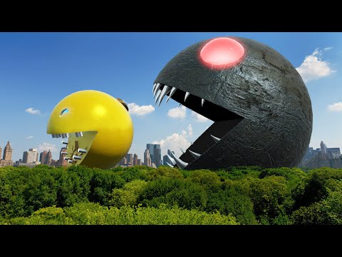 PACMAN vs Black Monster PACMAN in Real Life
