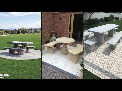 Outdoor stone bench | sturdy stone bench | garden ideas