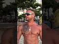 Muscle worship Sunday beach flex