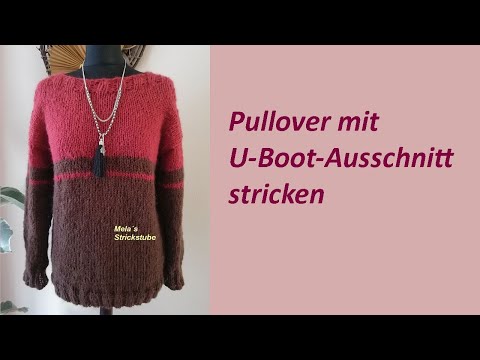 Ragmela 46 -  Pullover mit U-Boot - Ausschnitt, überwiegend in Runden stricken
