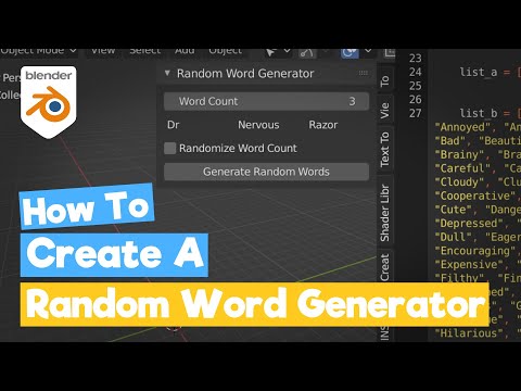 Blender Python Tutorial How To Make A Random Word Generator Learn Python For Beginners