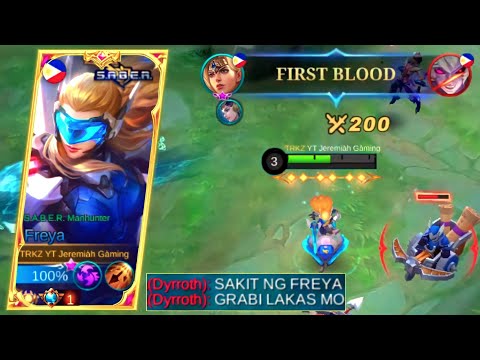 TOP GLOBAL FREYA USE ONE SHOT BUILD IN MYTHIC RANK | MUST WATCH | FREYA BEST BUILD 2022 | MLBB✓