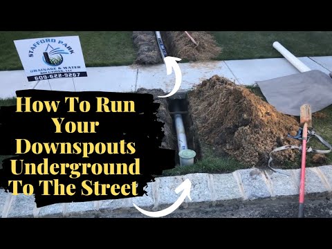 DIY-How To Install Underground Downspout & Sump Pump To The Street With A Negative Slope! #viral