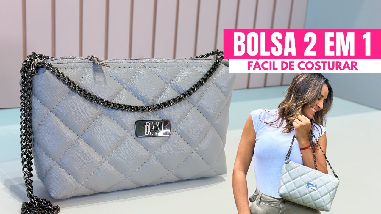 Costurando Passo a Passo uma BOLSA TRANSVERSAL LINDA E FÁCIL - COM MATELASSÊ - COSTURA CRIATIVA