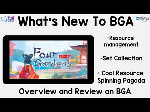 What's New To BGA - Four Gardens - A review and overview on Board Game Arena.