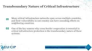 3.1 Importance of cross border cooperation in critical infrastructure protection