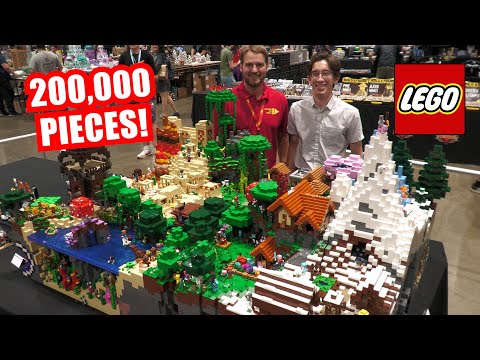 Huge LEGO Minecraft World with 200,000 Pieces! @CheeseyStudios