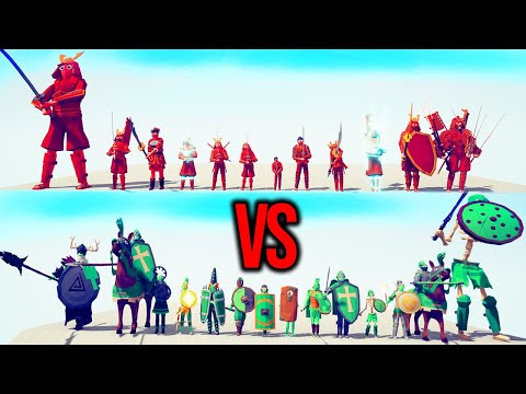 SAMURAI TEAM vs SHIELD TEAM #30 | TABS - Totally Accurate Battle Simulator