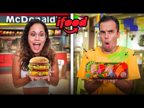 24 HORAS SÓ COMENDO COMIDAS DO IFOOD! - RAFA & LUIZ!