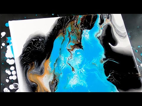 Pouring Acrylic Paint -- Abstract - Dutch Pour, Airbrush, Tilt _ Fluid Art