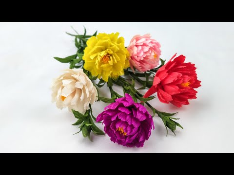 Cute Moss Rose Flower Making From Crepe Paper  | DIY Flower